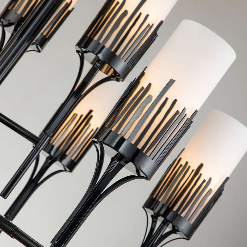 Lustre 9 lumières Sawgrass, Noir mat