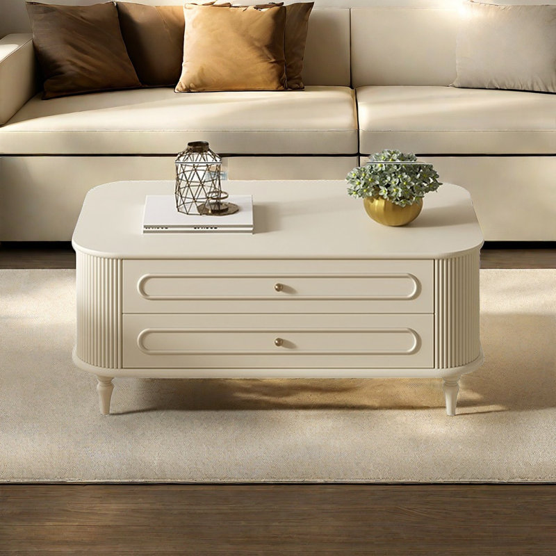 Table basse de luxe rétro en bois massif français