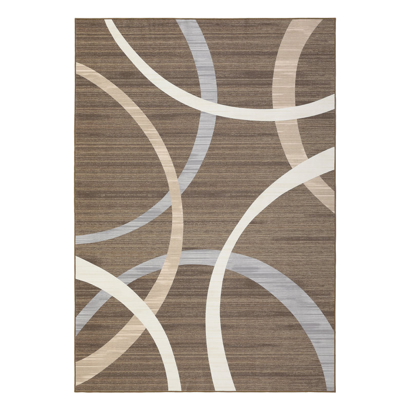 Modern Machine Washable Rug Low Pile Non Slip Geometric Rug Foldable Stain Resistant Rugs for Living Room Bedroom Indoor Ultra Thin Carpet