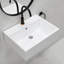Lavabo de salle de bain blanc de 21 x 16,5 pouces, lavabo rectangulaire au-dessus du comptoir, lavabo suspendu en céramique de porcelaine, lavabo d'art, meuble-lavabo pour meuble-lavabo