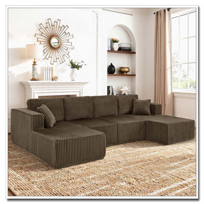 U-Shaped Modular Sectional Sofa (Size Upgraded) with Extra Spacious Design