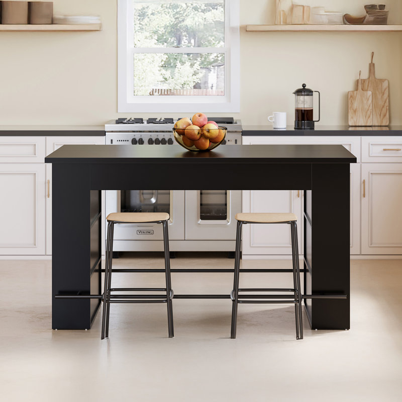 Table de bar 63 po, armoire à vin de pub avec repose-pieds en métal pour la salle à manger, bar personnel