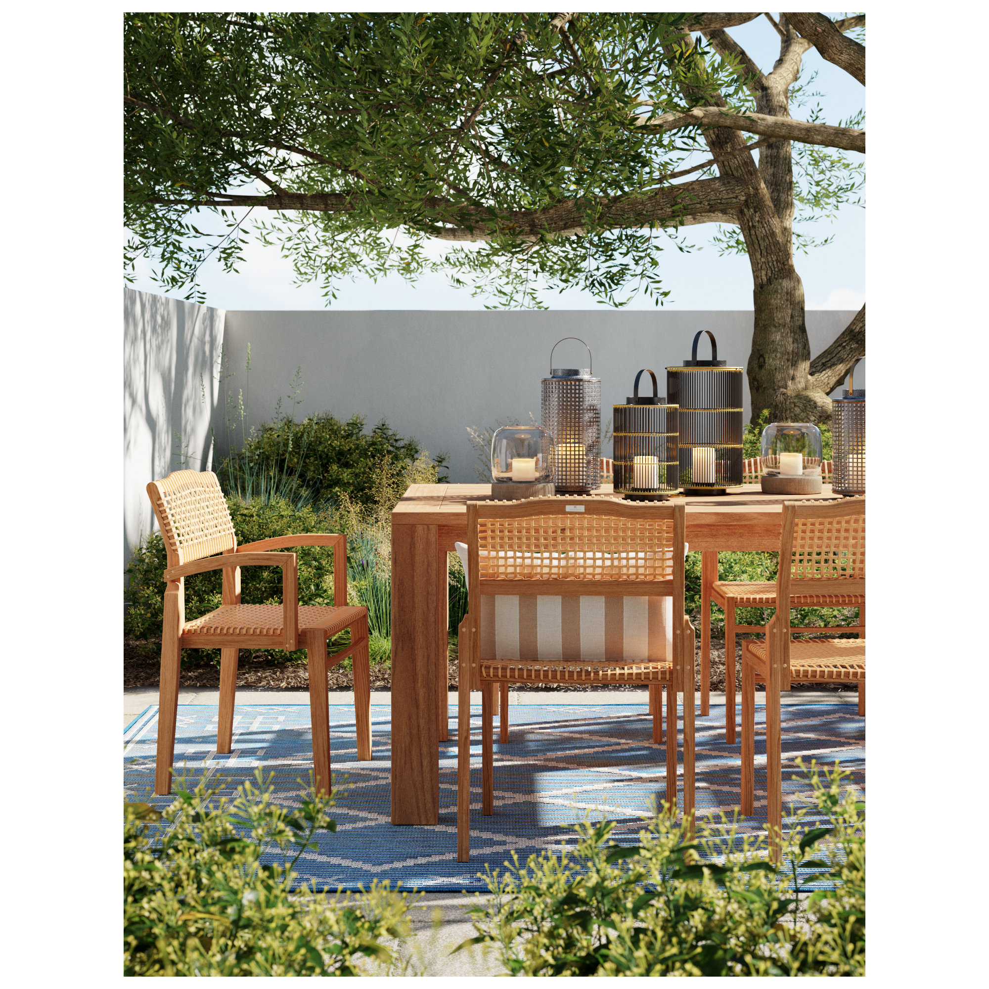 2 Piece Iron Tabletop Lantern Set