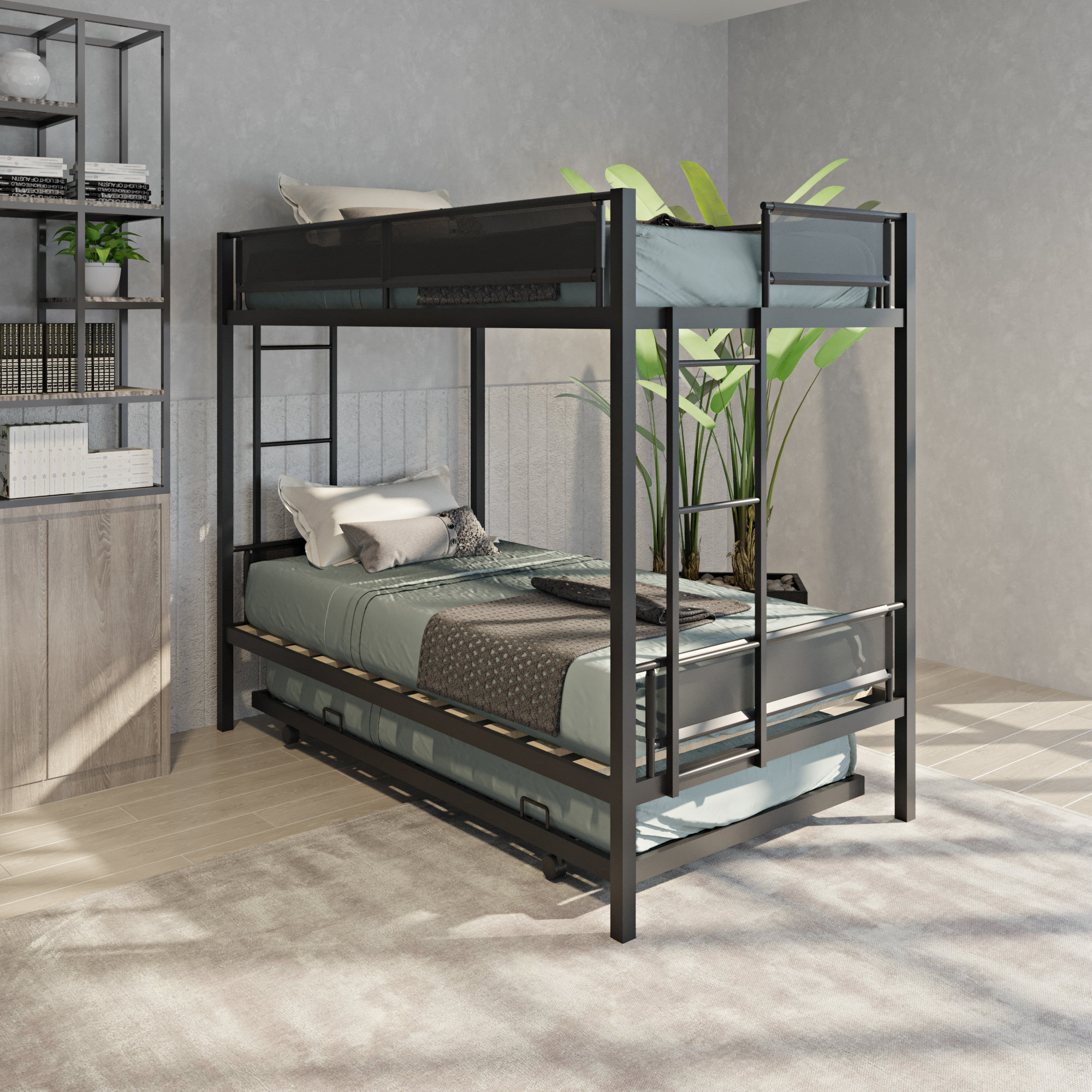 Isabelle & Max™ Ahlaysia Kids Twin Over Twin Bunk Bed with Trundle ...