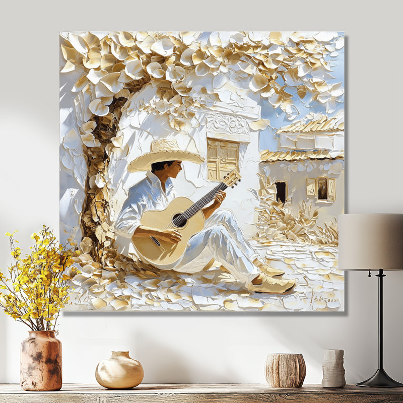 «Mexico Musician In The Village - Mexico», impression murale en métal, H 29 po x l 29 po