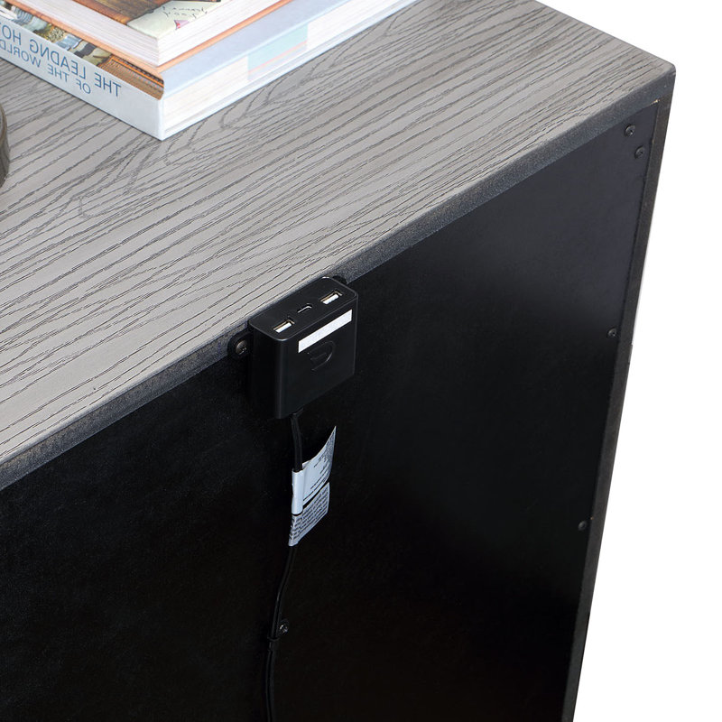 Nightstand W/ USB, Gray