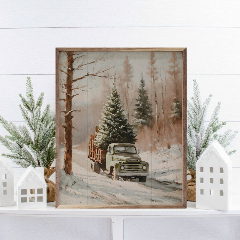Camion de livraison d'arbre de Noël, H 10 po x l 8 po