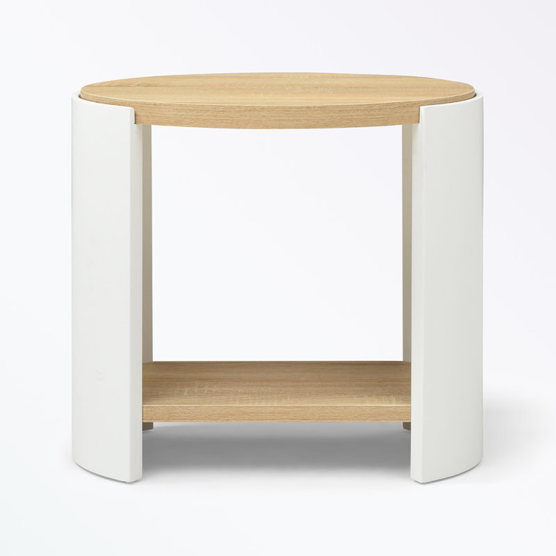 End Table with 2-Layer Storage Shelves