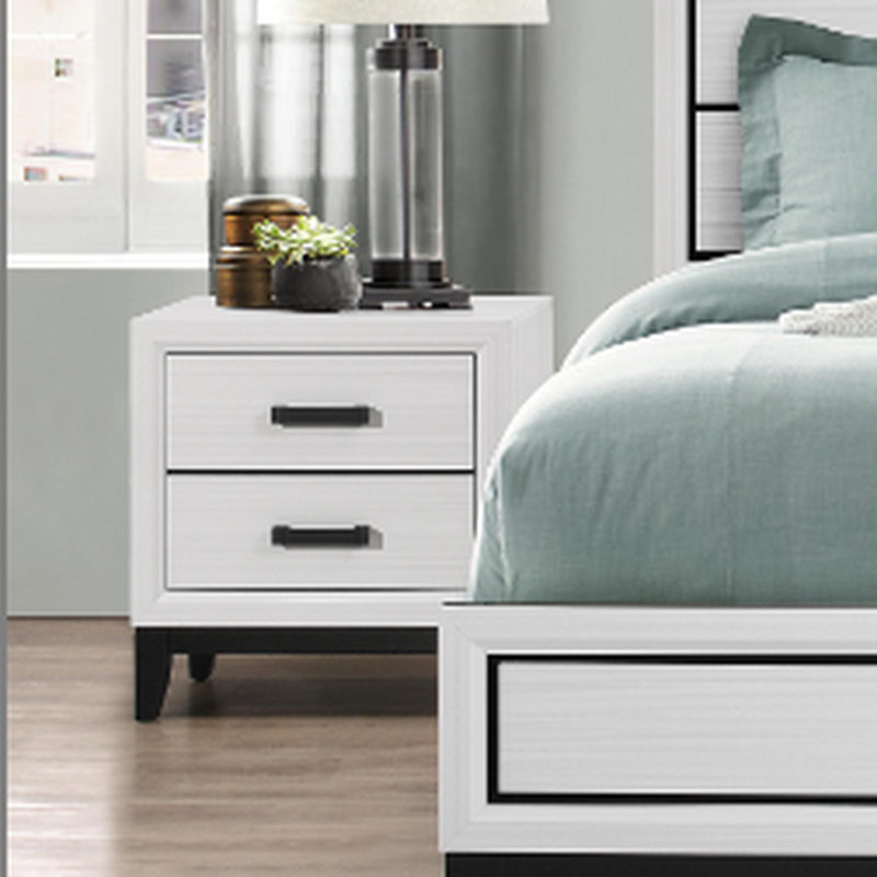 Table de chevet blanche Mirage, Blanc