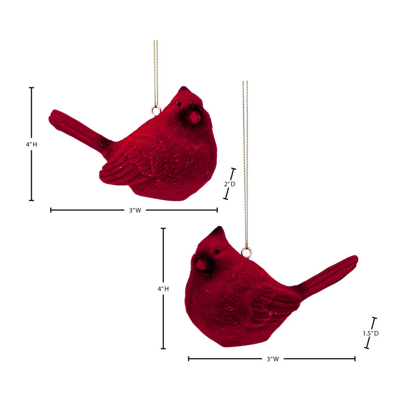 Ornement cardinal en résine 4 po