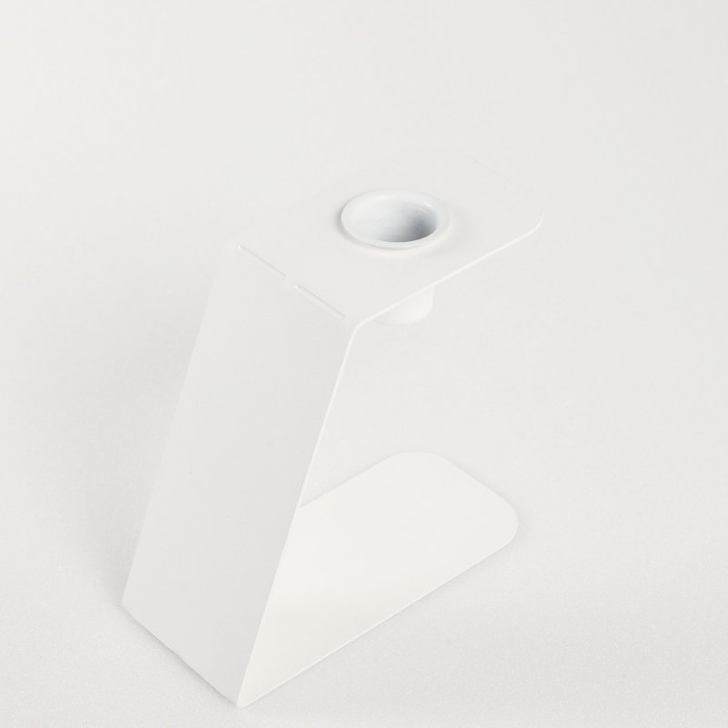 Metal Tabletop Candlestick, White