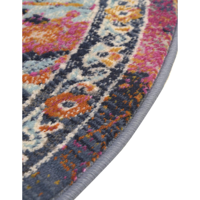 Floral Indoor Rug, Round 5'1"