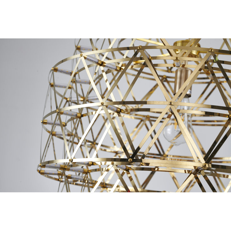 Transitional 85-Light LED 5 Tier Chandelier , Gold