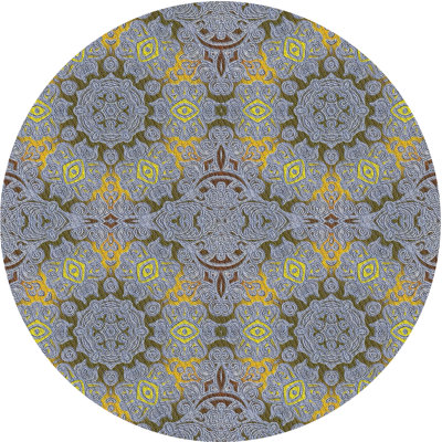 Tapis décoratif gris damassé