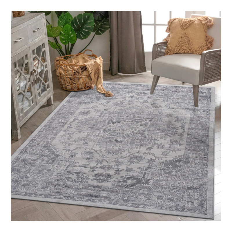 Tapis argenté / oriental Collection, Rectangle 5 pi 3 po x 7 pi 6 po