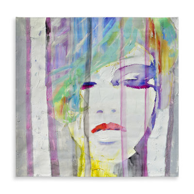 Abstract Colorful Portrait Tablecloth | Gray Figurative Decor