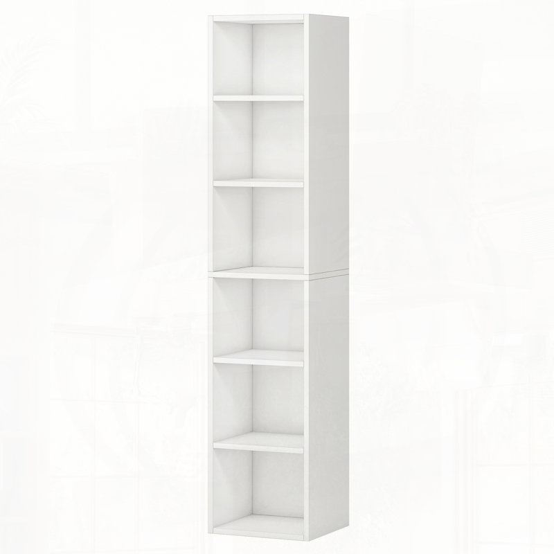 Bibliothèque de rangement à six niveaux, Blanc
