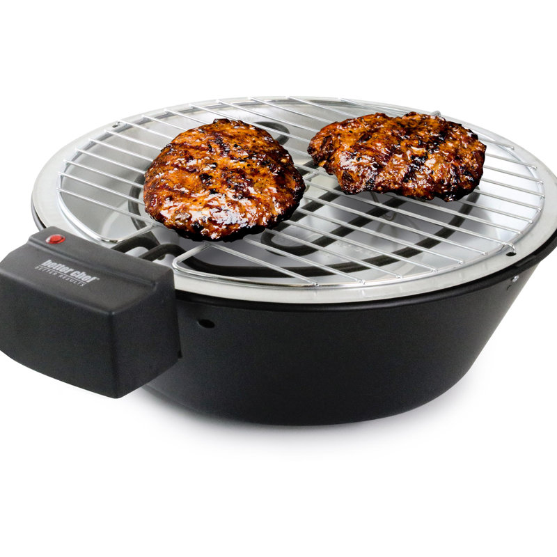 Compact Black Stainless Steel Indoor/Outdoor Electric Grill