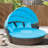 66" Outdoor Daybed Cushion Waterproof Replacement Round Bed Cushion-1969706699