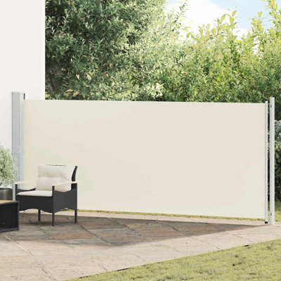 vidaXL Patio Retractable Side Awning 236.2"x63" Cream