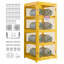 Armoire de rangement à cylindre horizontal, L 30 po x l 30 po x H 70,3 po, capacité de 8 cylindres, cage de rangement au propane à 4 niveaux, avec serrure et clés, acier au carbone thermolaqué jaune, pour le propane, l'oxygène et l'azote