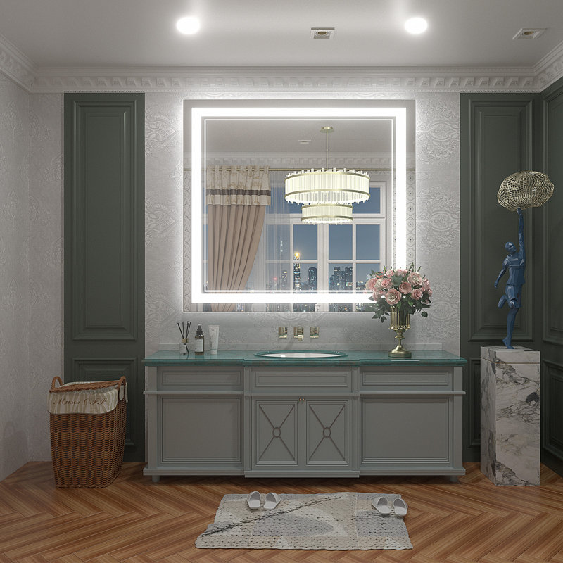  Wayfair Basics® UL Certified LED Anti-Fog Tempered Glass Bathroom/Vanity Mirror , 40" x 36"