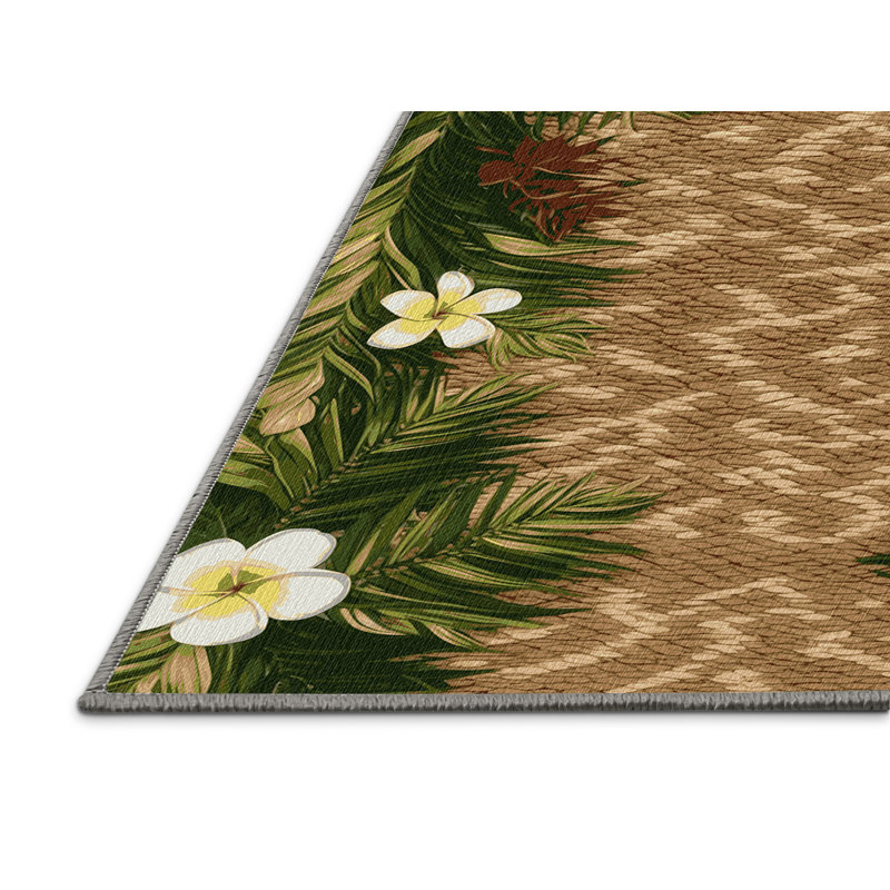  Tapis hawaïen lavable tissé Lei, Rectangulaire 2 pi x 3 pi