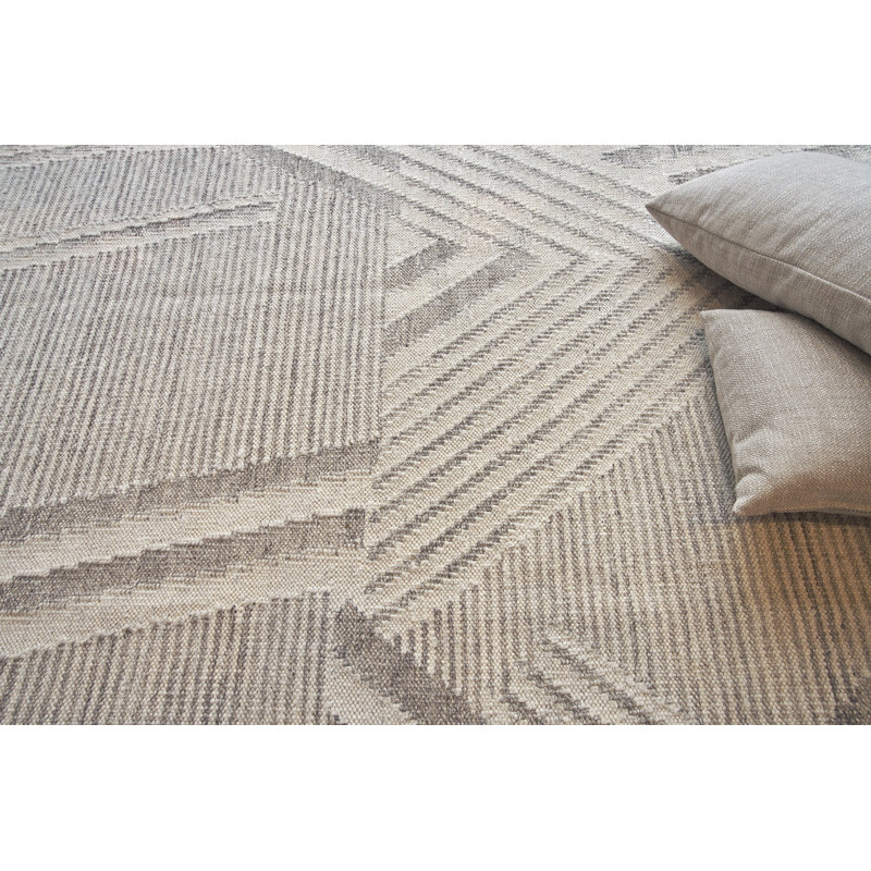 Scandinavian Wool Geometric Area Rug, Rectangle 10' x 14'