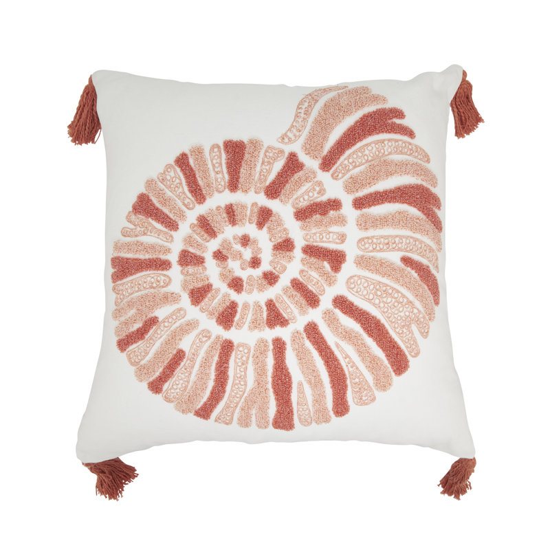 Housse de coussin charme coquillage brodé, Sans insert de coussin
