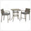 Ensemble de bar en osier 3 pièces avec plateau en bois et 2 chaises de bar