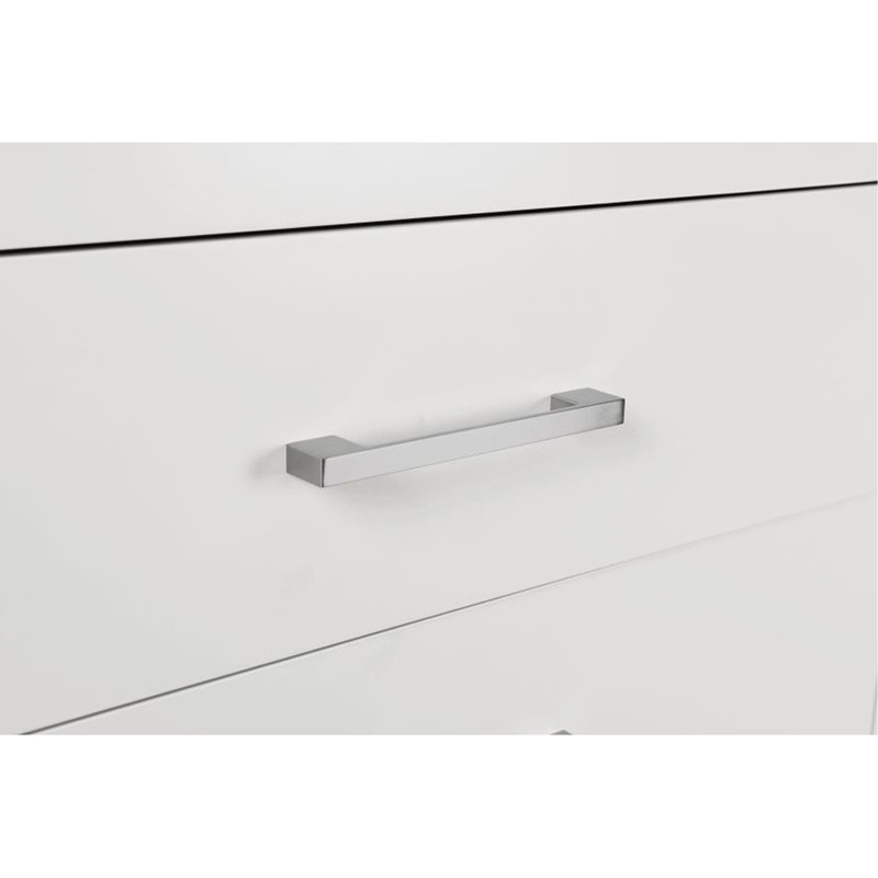 Table de chevet 2 tiroirs au fini blanc crème