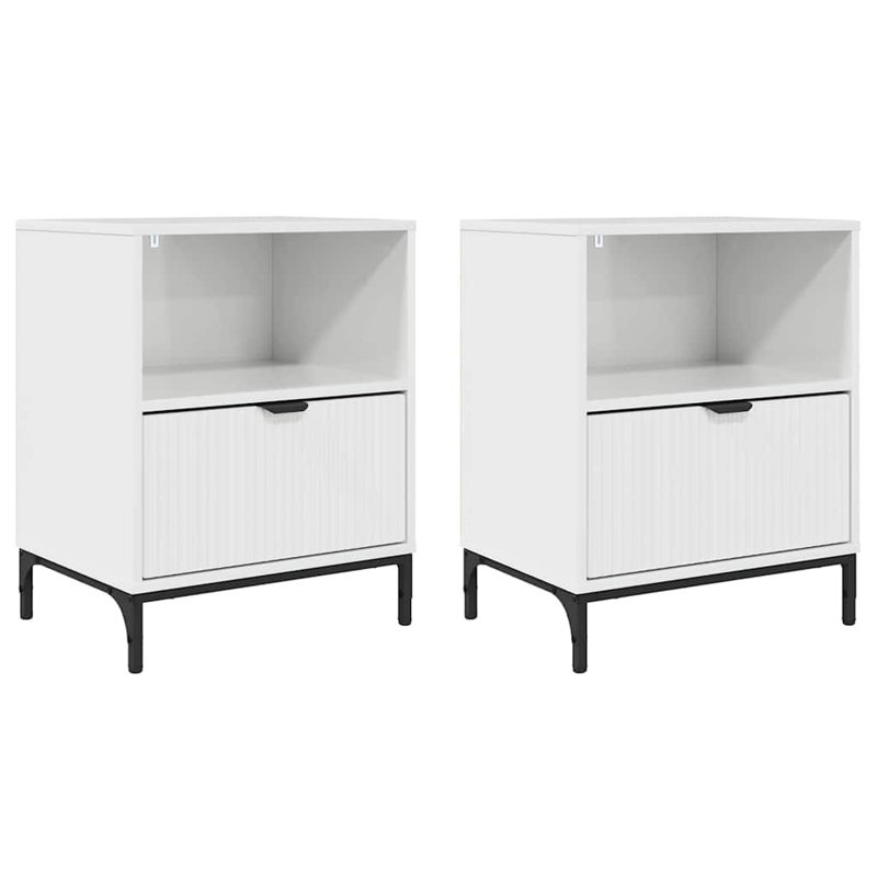 Bedside Table , High Gloss White