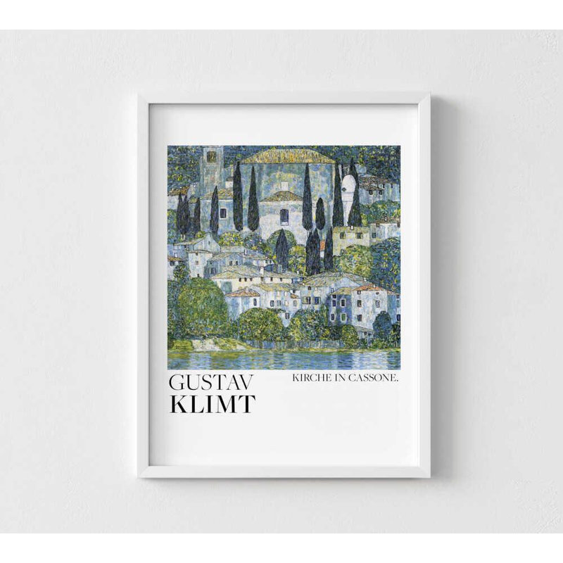 «Kirche in Cassone», reproduction d'art: Gustav Klimt Brushstroke, H 32 po x l 24 po, Impression encadrée sans passe-partout