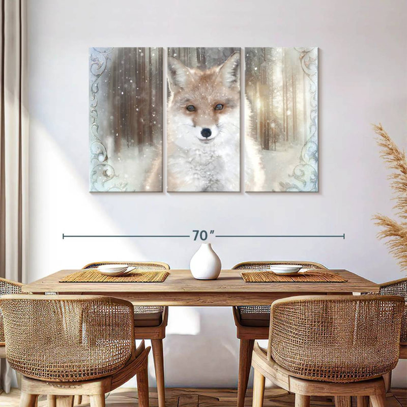 Enchanted Winter Fox, 36" H x 57" W
