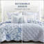 Ensemble de courtepointe réversible à motif floral 4 pièces pour lit double/queen avec coussin décoratif 229 x 229 cm-135278204