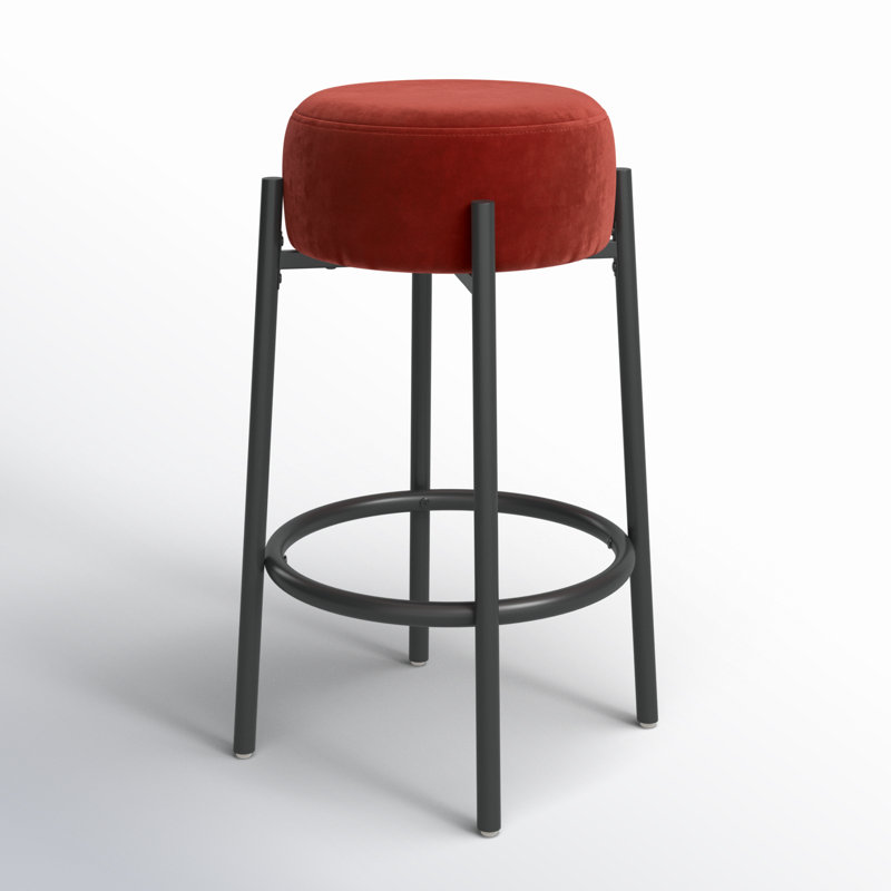 Tabouret Colombe, Velours rouille, Tabouret de comptoir (siège d'une hauteur de 26,3