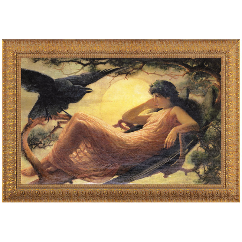 The Night Raven Sings Print by John Scott, 26.5" H x 37.5" W x 1.75" D