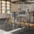  Karl Home Blue Snow Linen Fabric Swivel Bar Stool Set of 2