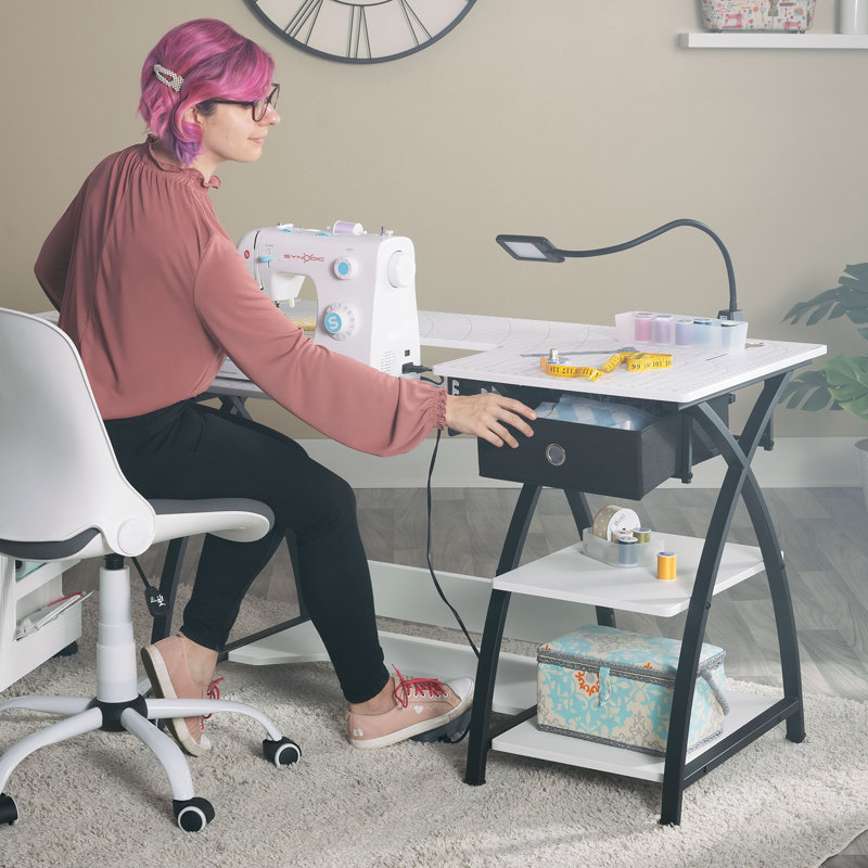 47.25 x 23.5 Sewing Table with, 47.25" W x 23.5" D x 30" H