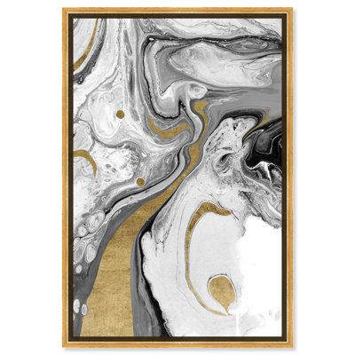 " Dark Cosmos, Water Marble Texture Modern Gold "