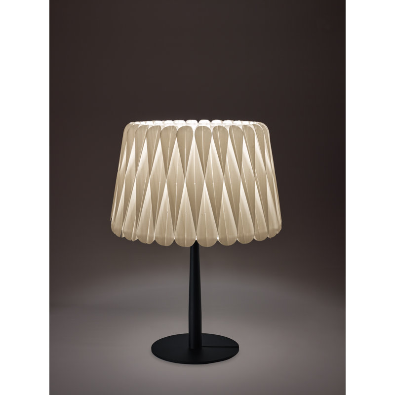 Lola Table Lamp, Matte Black, Ivory White, 20.9" H x 15.4" W x 15.4" D