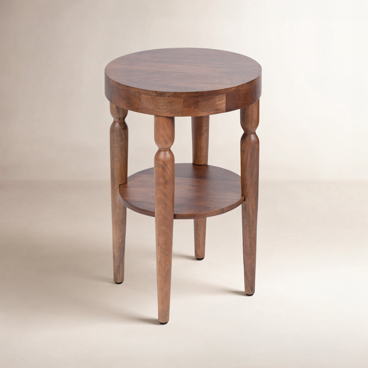 Ardentown Modern Round Side Table, Walnut