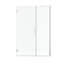 Porte de douche à charnières sans cadre avec paroi de douche fixe en verre trempé transparent SGCC de 9,5 mm (3/8 po), chromée, dimensions : 124-127 cm (49-50 po) de largeur x 183 cm (72 po) de hauteur-125980725