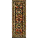 Hand Knotted Wool Floral Area Rug in Blue