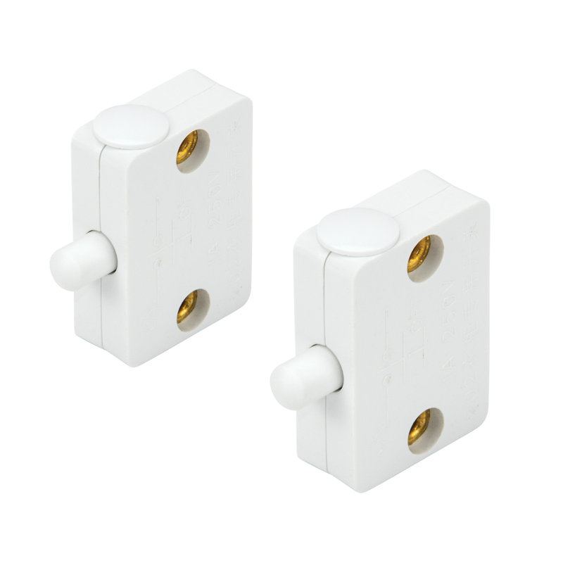White Cabinet Door LED Light Switch (2-Pack)