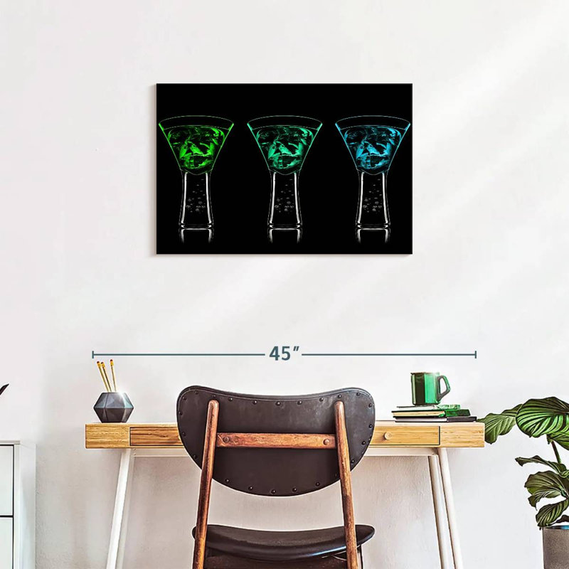 Yarlin bleu vert cocktails, H 20 po x l 30 po