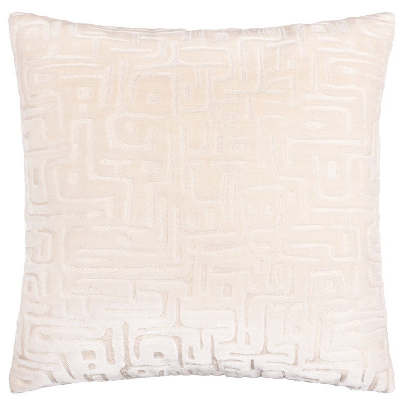 Soren Geometric Square Cushion, Cream, Feather