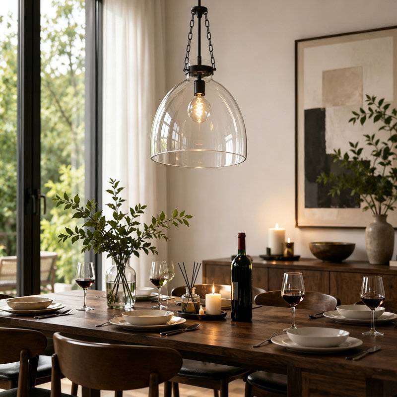 14in Modern 1 - Light Cone Glass Kitchen Pendant Light，E26 Socket