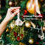 Ornement boule suspendue pailleté Mistletoe