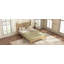 Lit plateforme double en bois pleine grandeur avec tête de lit en forme de gourde, lit plateforme de style rétro avec support à lattes en bois, naturel-1120499686